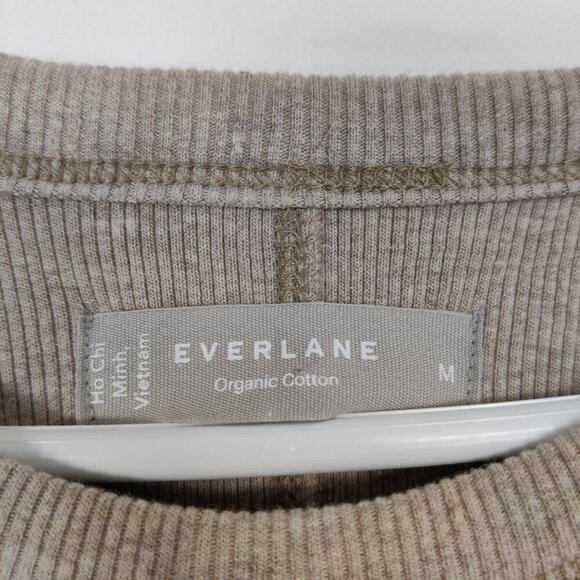 Everlane Women's Organic Cotton Ribbed Midi Dress in Tan Size Medium Minimalist - Picture 2 of 7